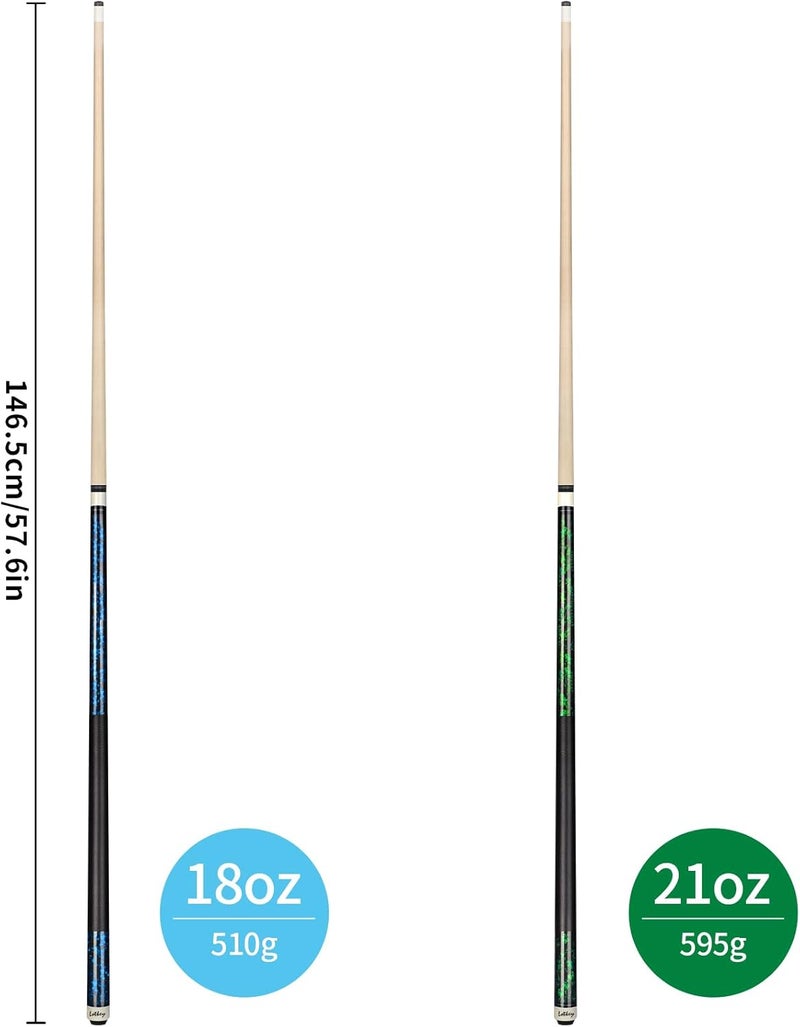 LOTKEY Pool Cue Sticks for Adults,Super Straightened Up 58'' 18 19 20 21 oz Billiard Cues Stick Canadian Maple Tacos De Billar Profesional Set of 4/3/2/1 House Bar Pool Que Table Beginner Pool Queue for Sale - Image 2